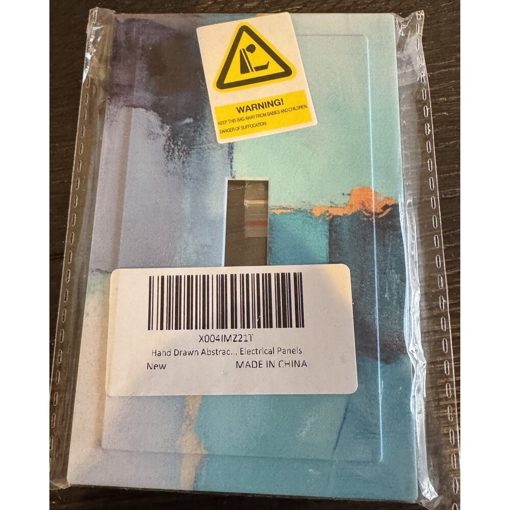 New Plastic Blue Abstract 1 Gang Single Toggle Light Switch Plate Cover